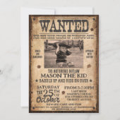 Westerne Gezocht Verjaardagsuitnodiging Kaart (Voorkant)