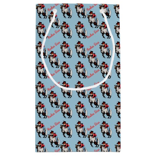 Westerne Gift Bag Rodeo Mutton Busting Klein Cadeauzakje (Achterkant)