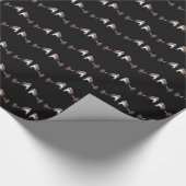 Westerne Gift Wrap Silver Spurs op Zwart Cadeaupapier (Hoek)