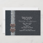 Westerne Glam Black Leather & Diamonds Uitnodiging (Voorkant)