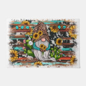 Westerne Gnome Sunflower Turquoise Stones Deurmat (Voorkant)