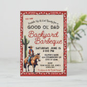 Westerne Good Ol' Dad Barbeque Uitnodiging (Staand voorkant)