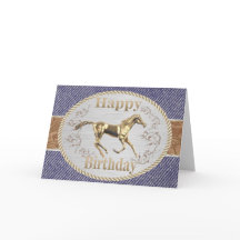 Westerne gordel en sluiting op Denim Happy Birthda