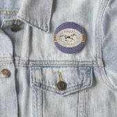 Westerne gordel en sluiting op Denim Happy Birthda Ronde Button 5,7 Cm (In situ)