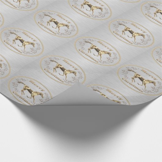 Westerne gordel met paardenkerst cadeaupapier (Hoek)