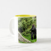 Westerne gorilla van de zijdedoorse mannetjesgoril tweekleurige koffiemok (Voorkant links)