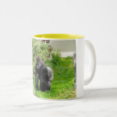 Westerne gorilla van de zijdedoorse mannetjesgoril tweekleurige koffiemok (Voorkant rechts)