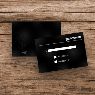 Westerne Gothic Wedding Stationery Response Kaart