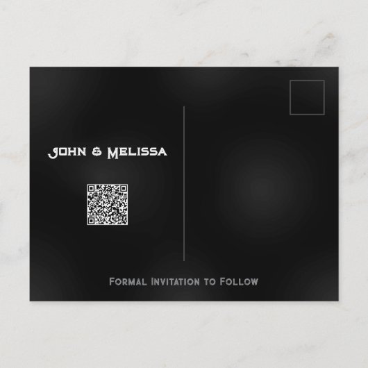 Westerne gotiek Save the Date Briefkaart (Achterkant)