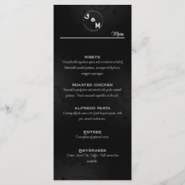 Westerne gotische bruiloft receptie menu