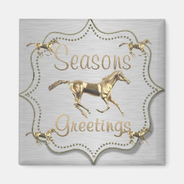 Westerne gouden paarden op de zilvervakantie magneet