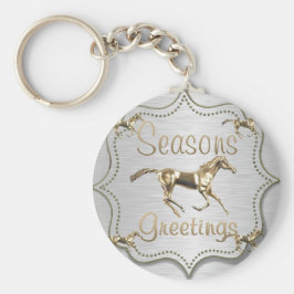 Westerne gouden paardjes sleutelhanger