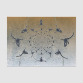 Westerne  gouden zwarte textuur Bull Skull Tissuepapier