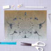 Westerne  gouden zwarte textuur Bull Skull Tissuepapier (Craft)