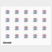 Westerne Grappige Ster Spangled Sy 4th of July Ind Ronde Sticker (Vel)