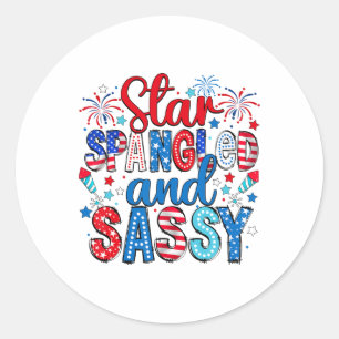 Westerne Grappige Ster Spangled Sy 4th of July Ind Ronde Sticker