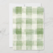 Westerne Green Cream Plaid Stripes Chic Baby showe Kaart (Achterkant)