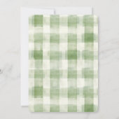 Westerne Green Cream Plaid Stripes Country Wedding Kaart (Achterkant)