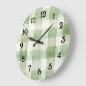 Westerne Green Cream Plaid Stripes Grote Klok (Hoek)