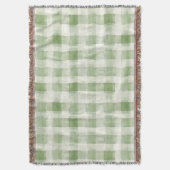 Westerne Green Cream Plaid Stripes Kerst Deken (Voorkant Verticaal)
