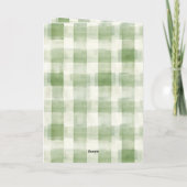 Westerne Green Cream Plaid Stripes Kerst Kaart (Achterkant)