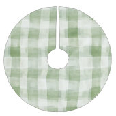 Westerne Green Cream Plaid Stripes Kerst Kerstboom Rok (Voorkant)