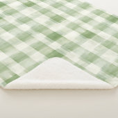 Westerne Green Cream Plaid Stripes Kerst Sherpa Deken (3/4)