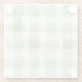 Westerne Green Cream Plaid Stripes Land Glazen Onderzetter (Achterkant)