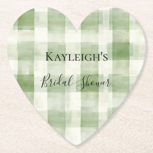 Westerne Green Cream Plaid Stripes Land Kartonnen Onderzetters (Voorkant)
