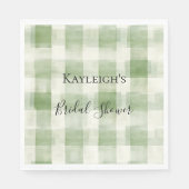 Westerne Green Cream Plaid Stripes Land Servet (Voorkant)