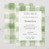 Westerne Green Cream Plaid Stripes Landelijke Verj Kaart (Voorkant / Achterkant)