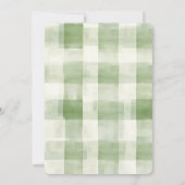 Westerne Green Cream Plaid Stripes Landelijke Verj Kaart (Achterkant)