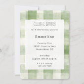 Westerne Green Cream Plaid Stripes Landelijke Verj Kaart (Voorkant)