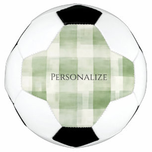 Westerne Green Cream Plaid Stripes Voetbal