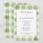 Westerne Green Cream Plaid Stripes Vrijgezellenfee Kaart (Voorkant / Achterkant)