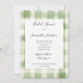 Westerne Green Cream Plaid Stripes Vrijgezellenfee Kaart (Voorkant)