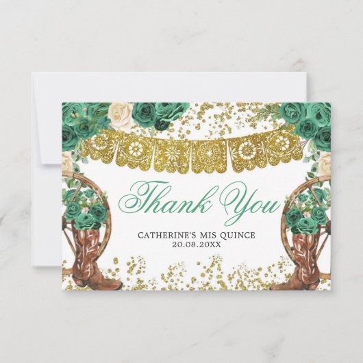 Westerne groene Hunter Charra Hartelijk dank Bedankkaart (Voorkant)