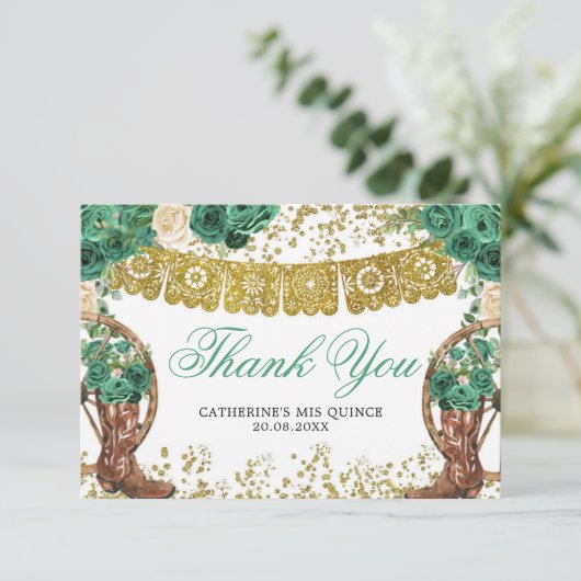 Westerne groene Hunter Charra Hartelijk dank Bedankkaart (Staand voorkant)