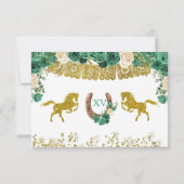 Westerne groene Hunter Charra Mis Quince RSVP-kaar RSVP Kaartje (Achterkant)