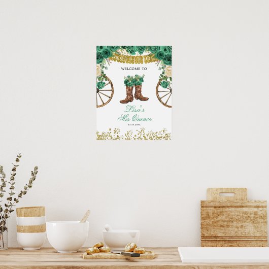 Westerne groene Hunter Charra Welkomstteken Poster (Keuken)