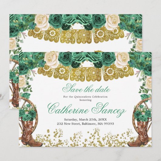 Westerne groene jachtharra bespaart de datum kaart (Voorkant / Achterkant)