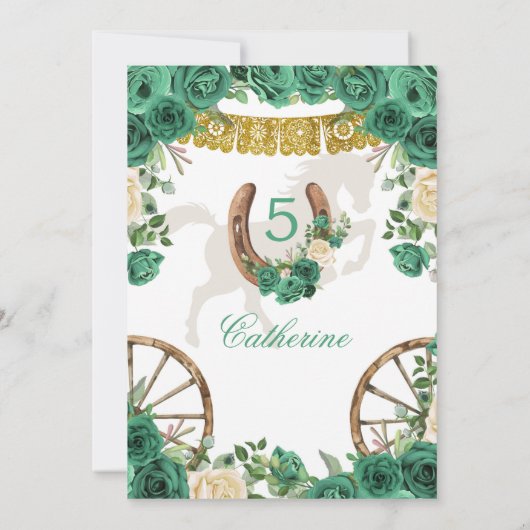 Westerne groene jager Charra Turning Cinco Kaart (Achterkant)