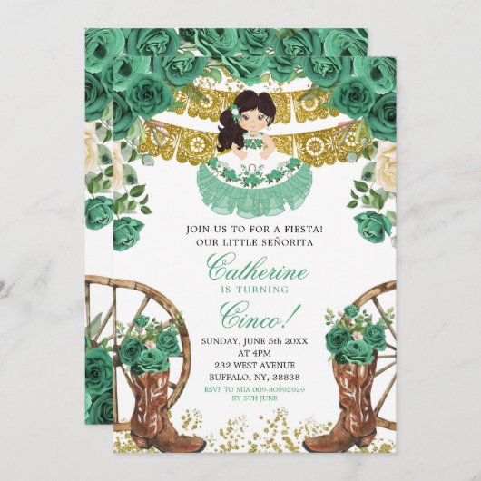 Westerne groene jager Charra Turning Cinco Kaart (Voorkant / Achterkant)