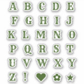 Westerne groene letters | Monogram Alfabet Sticker (Voorkant)