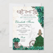 Westerne groene prinses Floral Charra Quinceañera Kaart (Voorkant)