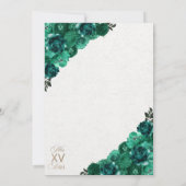 Westerne groene prinses Floral Charra Quinceañera Kaart (Achterkant)