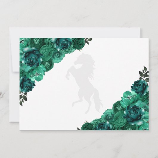 Westerne groene quinceañera bewaar de datum foto kaart (Achterkant)