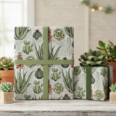 Westerne groene woestijncactussen en vetplanten cadeaupapier
