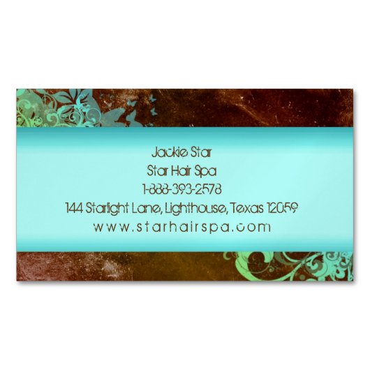 Westerne Grunge  Beauty Floral Mode Hair Magnetisch Visitekaartje (Voorkant)