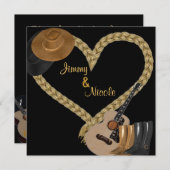 WESTERNE GUITAR WEDDING INVITATION KAART (Voorkant / Achterkant)